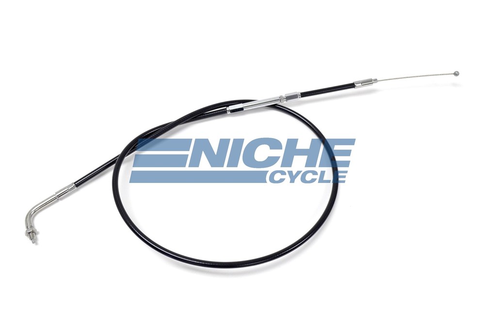 Mikuni VM30 VM32 VM34 Keihin Chrome Elbow Threaded 40" Throttle - Pull Cable