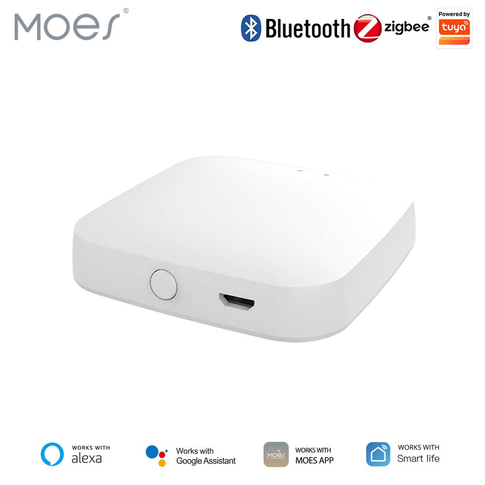 MOES Tuya Smart Multi-Mode Wireless Hub ZigBee Bluetooth Mesh Gateway App Remote