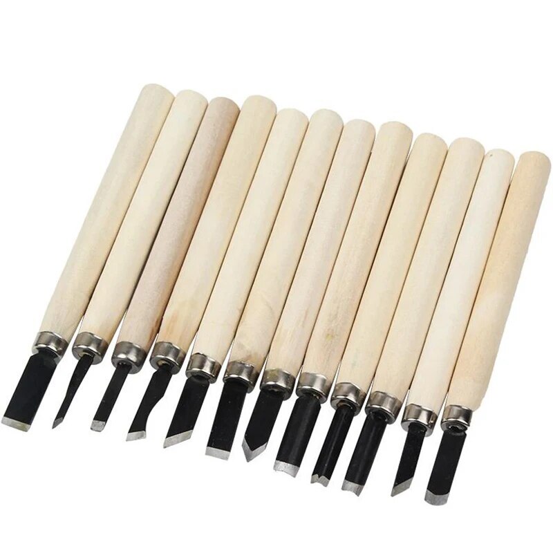 12x Fine Woodworking Chisels Carving Knife Detail Hand Tools Wood Gouges Sharp