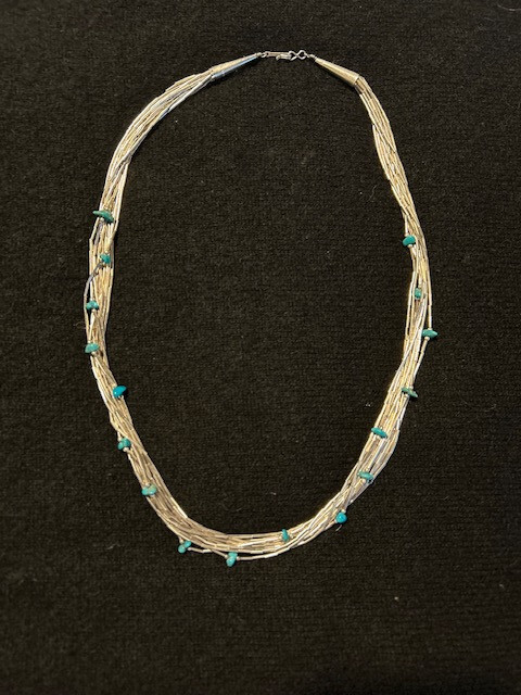 Stunning Silver & Turquoise Necklace (26")