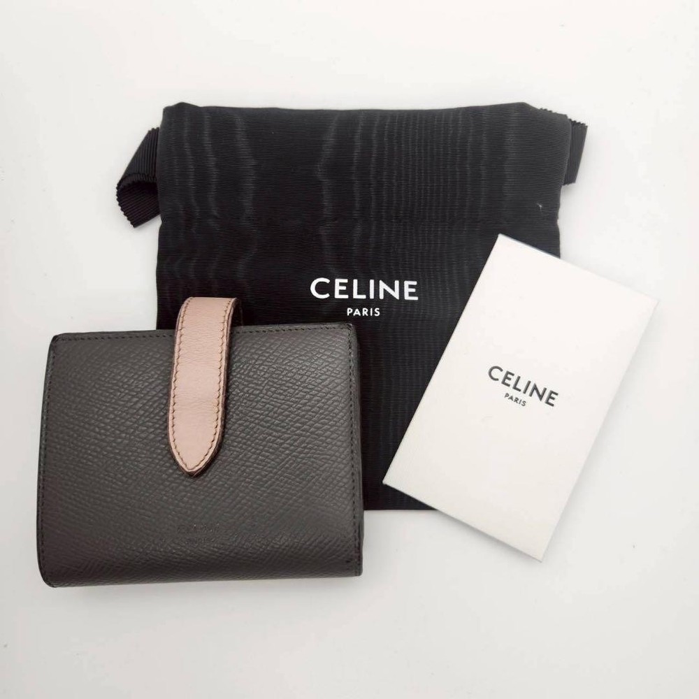 CELINE Bi Color Folded Wallet From Japan