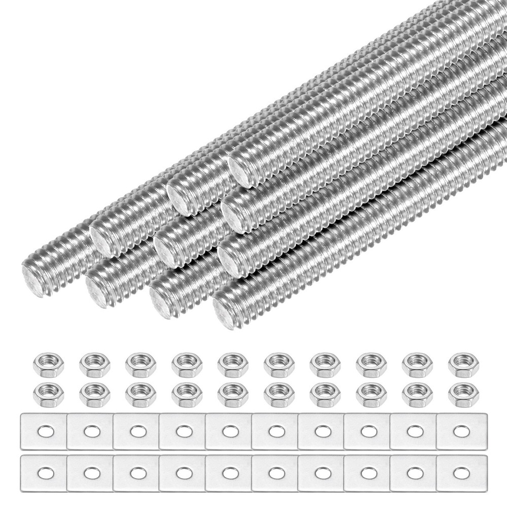 10-Set Fully Threaded Rod, M4x55mm Right Hand Thread Bar Studs with Nuts