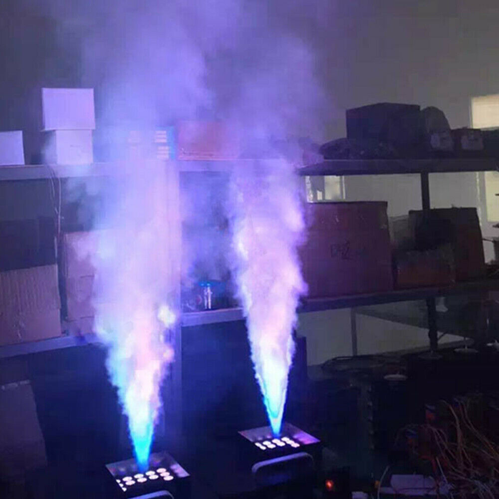 Smoke Fog Machine RGB 24 LED Light DMX DJ Party Vertical Spray Fog Stage Light