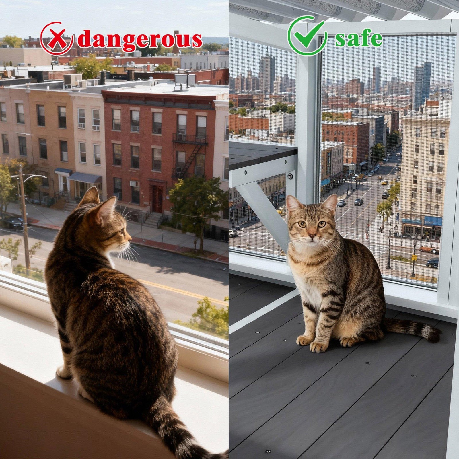 Cat Catio Expandable Window Box Enclosure for Multiple Indoor Cats All-Weather