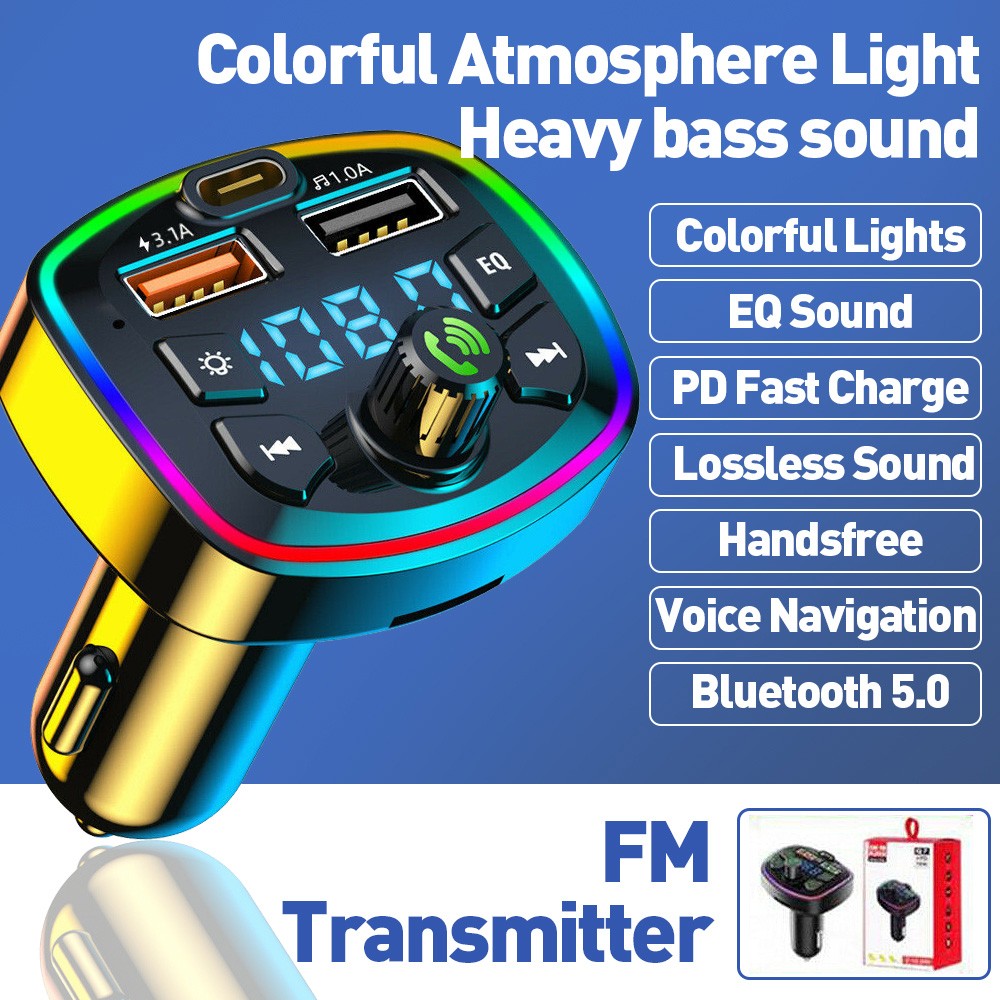 Wireless Radio Music Adapter  Bluetooth FM Transmitter Car Adapter LED Display