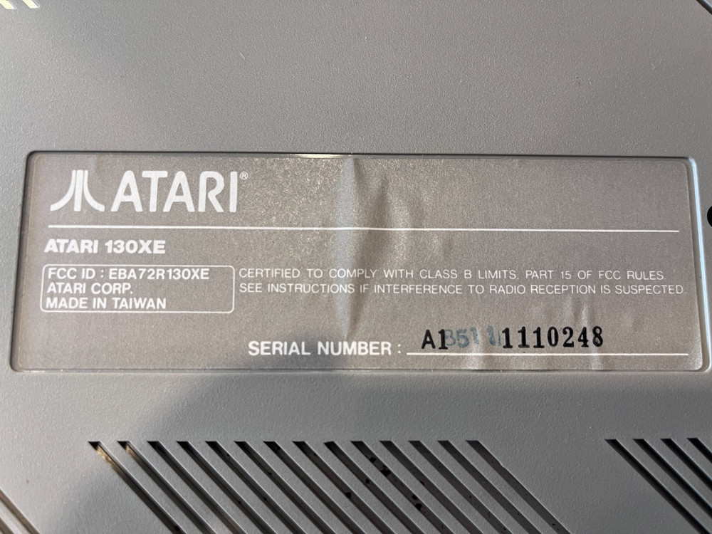 Atari 130XE Computer with Box - Tested and Working