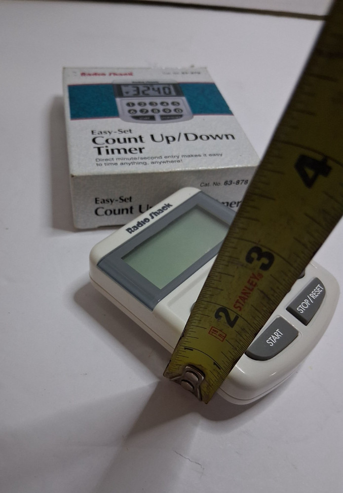 Radio Shack Easy-Set Count Up/Down Timer 63-878 Digital Kitchen Timer w/ Box Tes