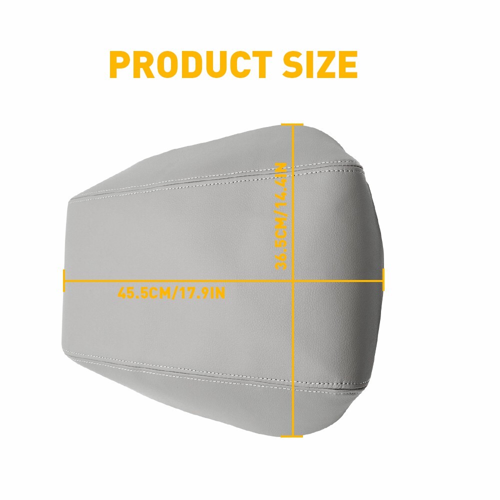 Fits 2008-2013 Toyota Highlander Leather Center Console Lid Armrest Cover Gray D