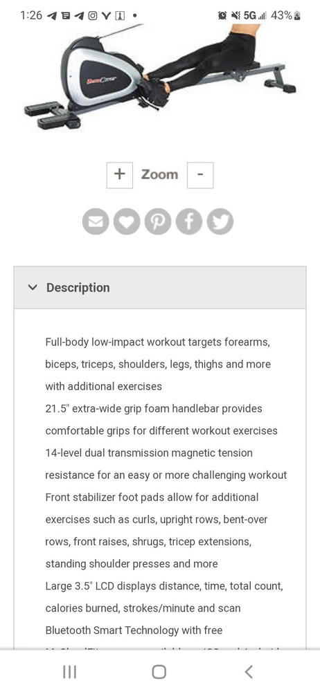 Fitness Reality Rowing Machine