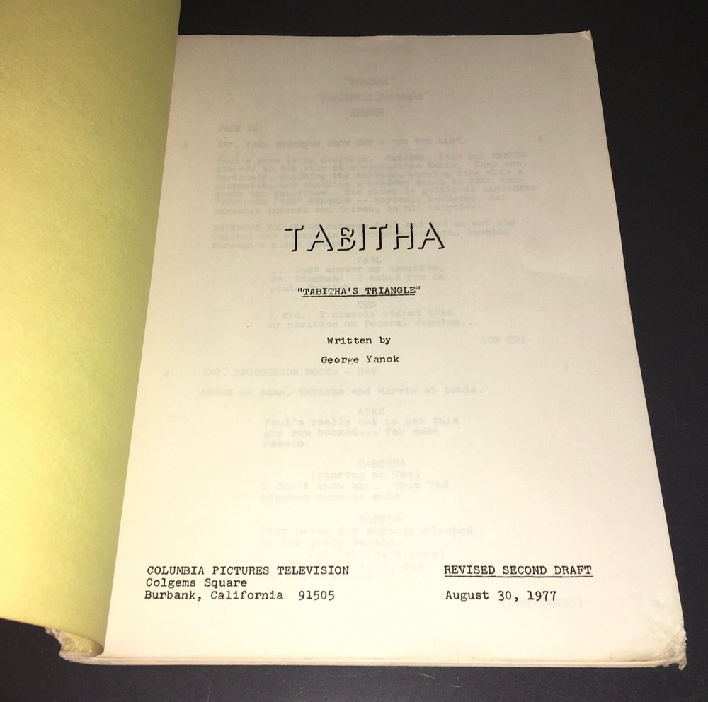 TABITHA (8/30/77) "TABITHA'S TRIANGLE" 41p Revised Final Draft Original + COA!