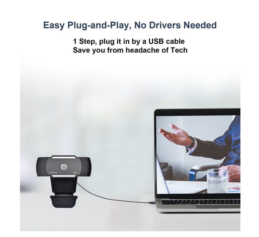 1080p Full HD Pro Webcam Desktop Laptop USB Computer Web Camera with Microphone