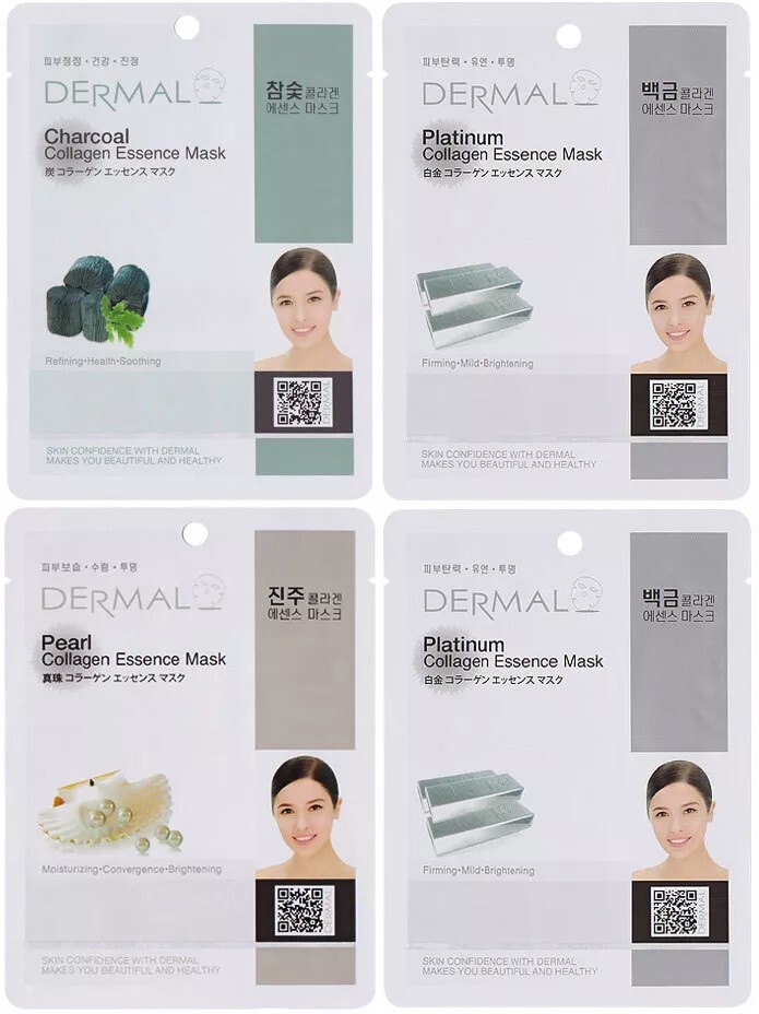 Dermal Korea Collagen Essence Full Face Facial Mask Sheet (24 Combo Pack) New