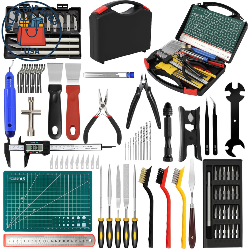 3D Printing Tool Kit with Caliper Deburring Nozzle Cleaning Tools  Description: