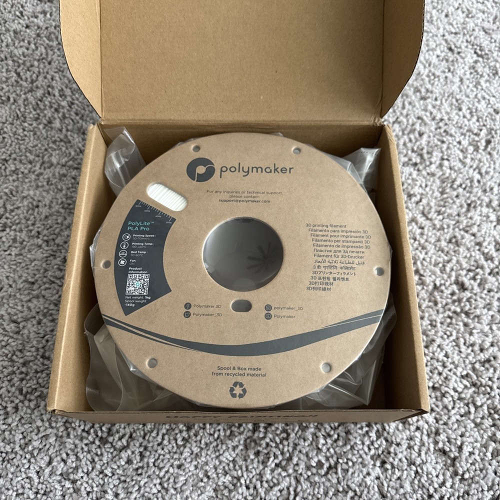 Polymaker PolyLite PLA Pro 1.75mm 3D Printer Filament – 1kg Spool – New Sealed