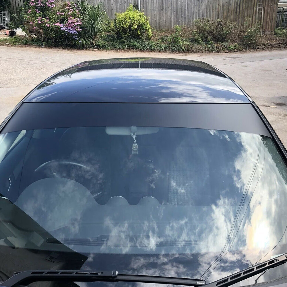 Universal Windshield Banner Matte Black Vinyl Decal Sun Strip 60"x10"