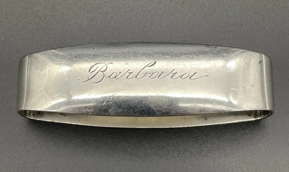 Watson Sterling Silver Napkin Ring Name Engraved “Barbara”