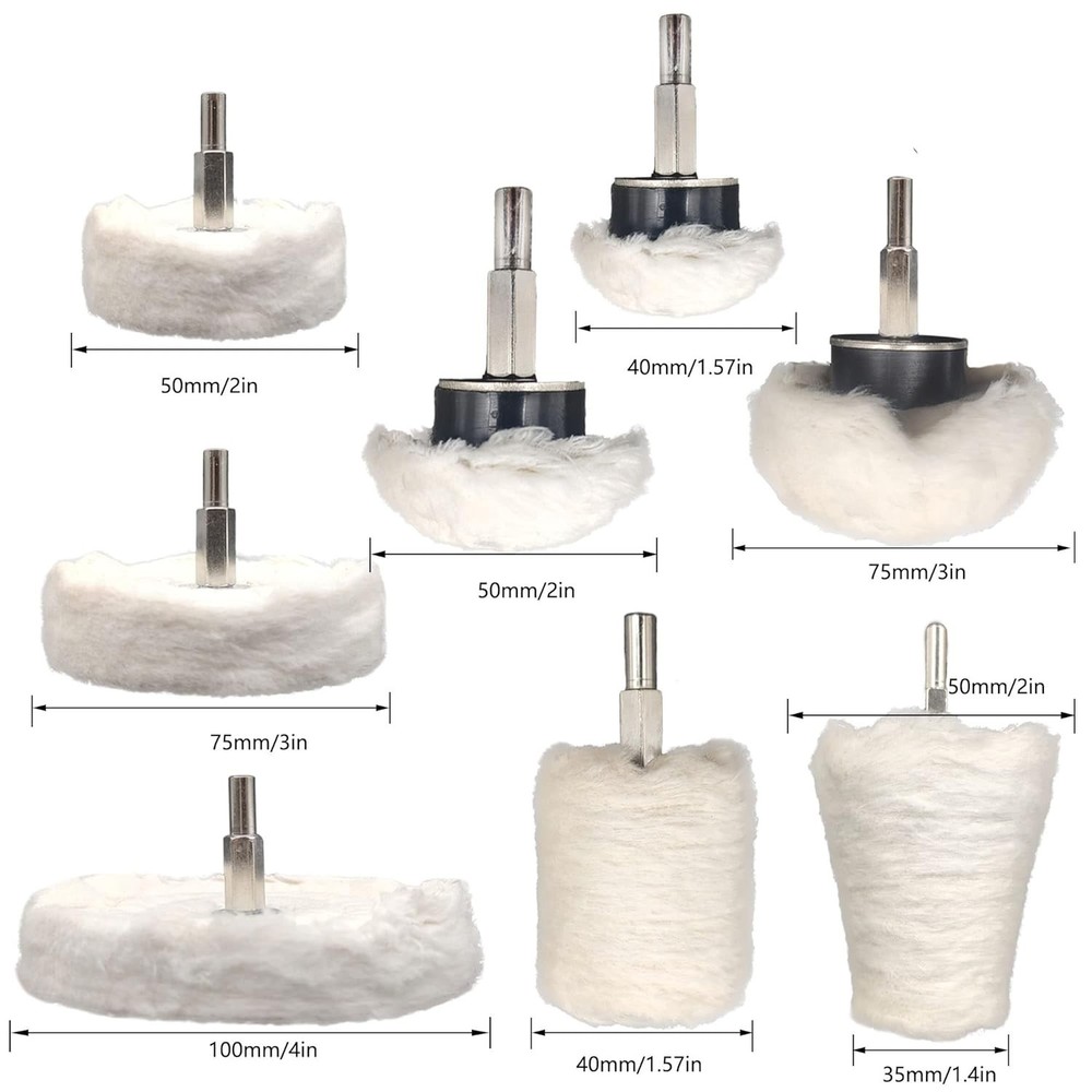 Ceramic Grit Polishing Kit: 19 Pc Buffing Wheels for Car Detailing Projects