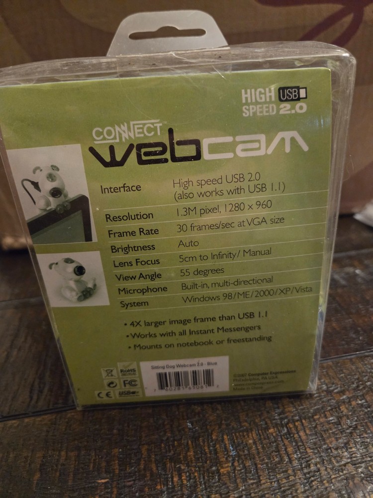 Computer Expressions Connect Webcam Sitting Dog 2.0 - Blue