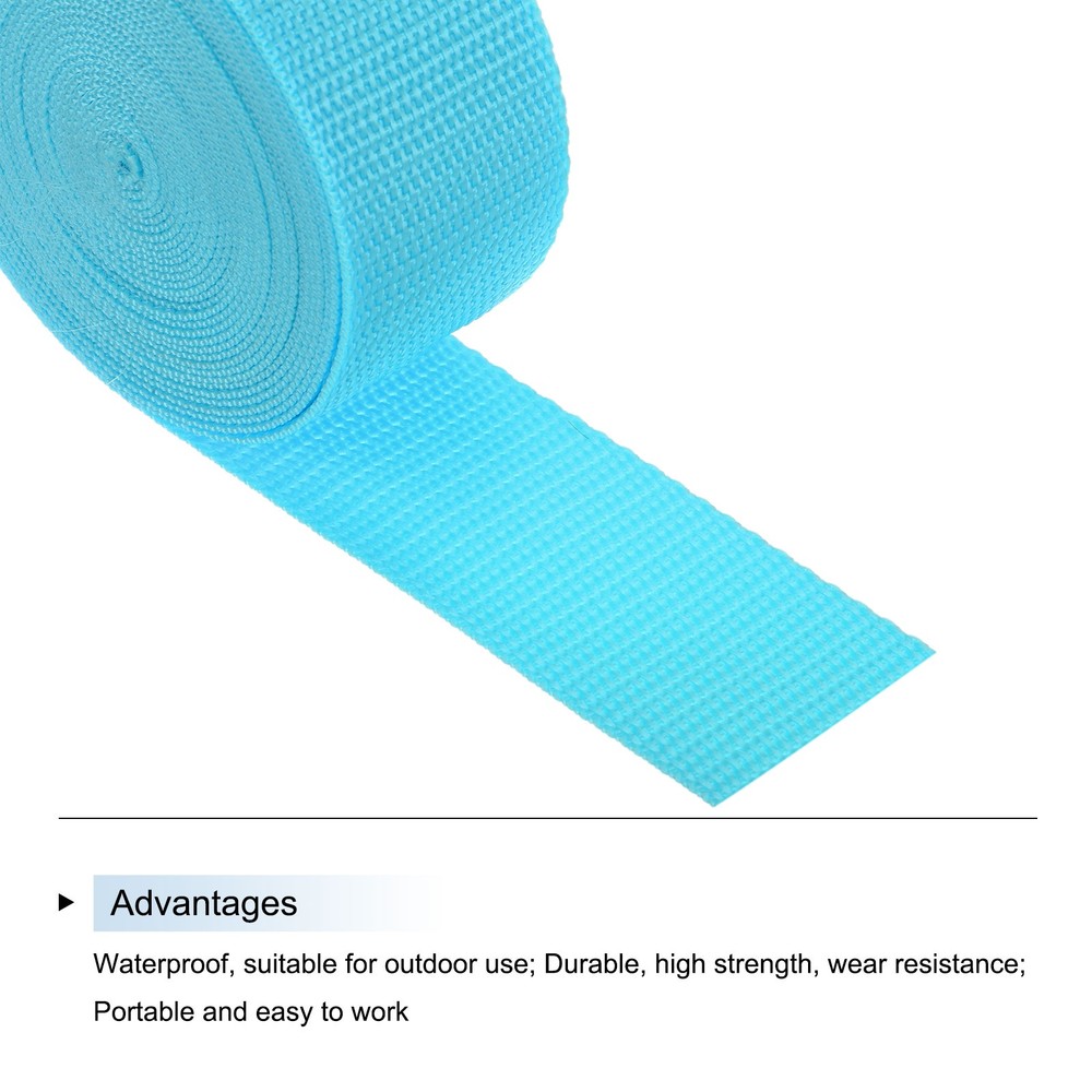 Lightweight Polypropylene Webbing Strap 3.8cm 5 Yard Light Blue