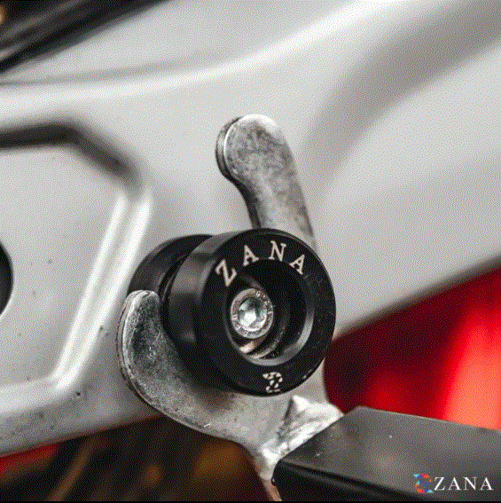REAR PADDOCK SPOOLS WITH SWING ARM PROTECTOR SILVER FIT FOR KTM ADV 390 / 390 X