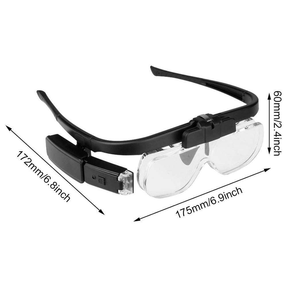 Rechargeable LED Light Magnifying Glass Adjusting Magnifier Loop With Lens
