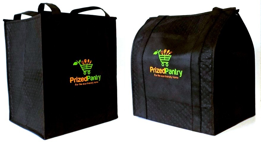 Set of 2 Insulated Reusable Grocery Shopping Bags, Large Food Delivery Tote Bags