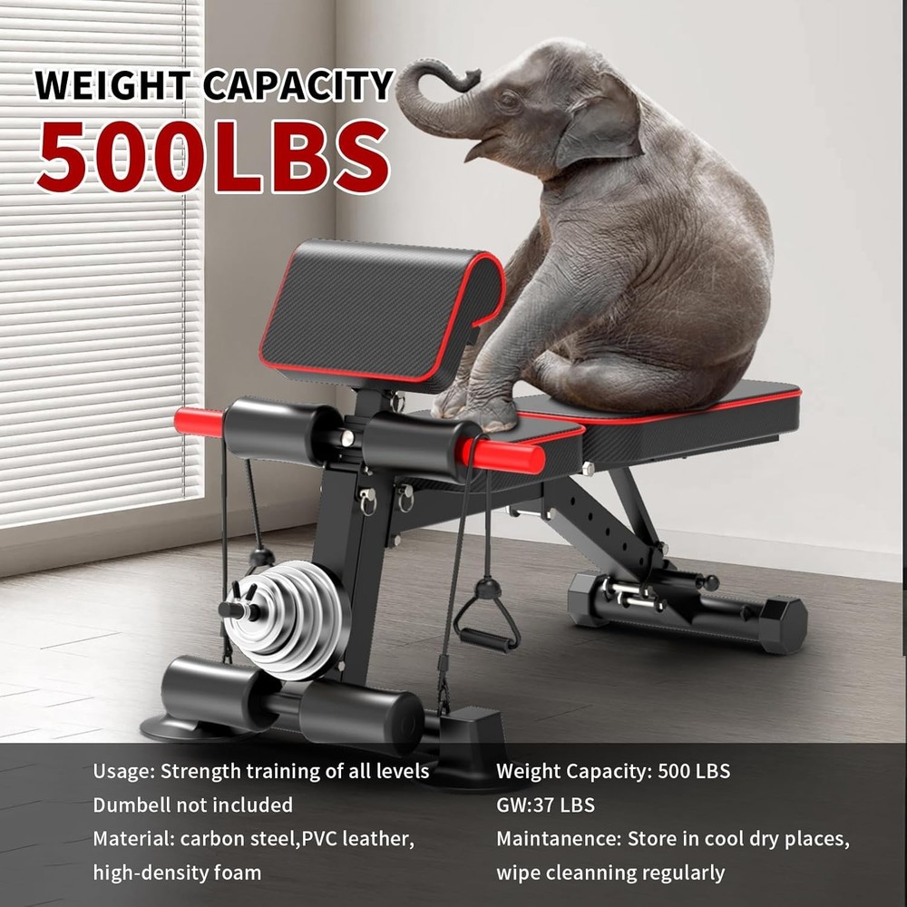 Adjustable Weight Bench,Utility Workout Bench Foldable Incline Decline Benche...
