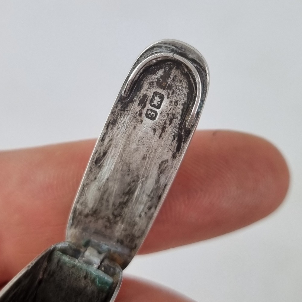 Antique Solid Silver Vesta Case With Inscription Birmingham 1892