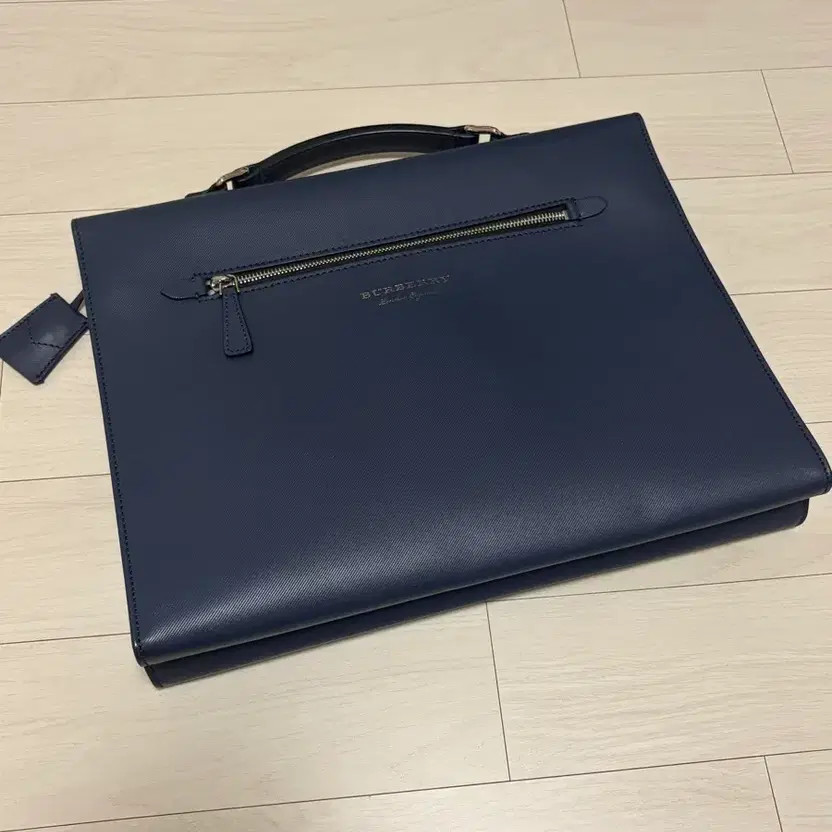 Burberry Leather Briefcase Blue Official