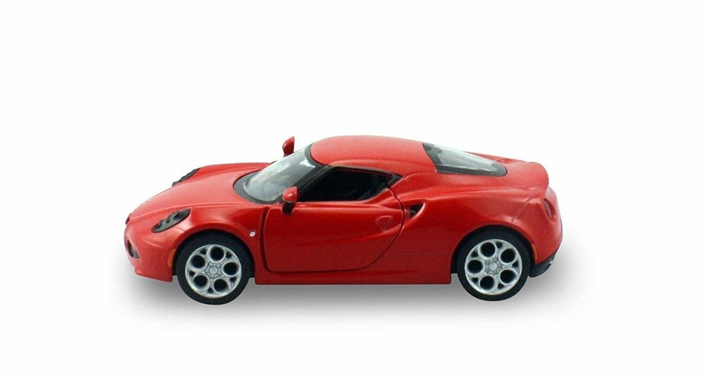 2013 Alfa Romeo 4C Red 5" Diecast Model Pullback - Kinsmart - KT5366RD