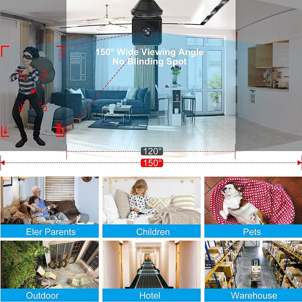 Mini App WiFi Hidden Camera 4K Motion Detection Night Vision Home Security Cam