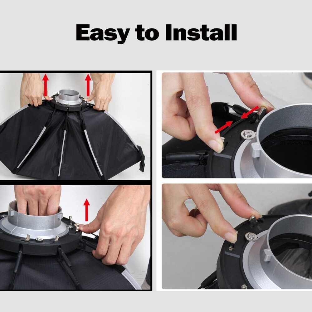 US TRIOPO K2-65 65cm/25.6'' Foldable Octagon Bowens Softbox Fr Godox SL60W SK400