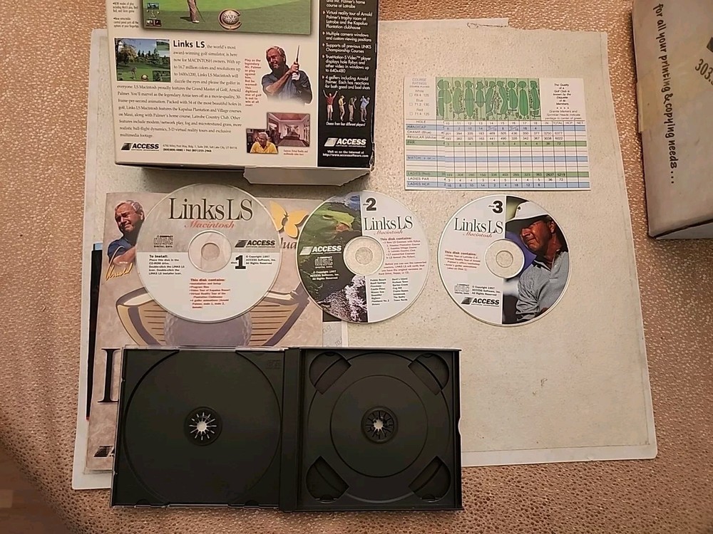 Vintage LinksLS Golf Software for Apple Macintosh- (3) CD ROMs For Macintosh