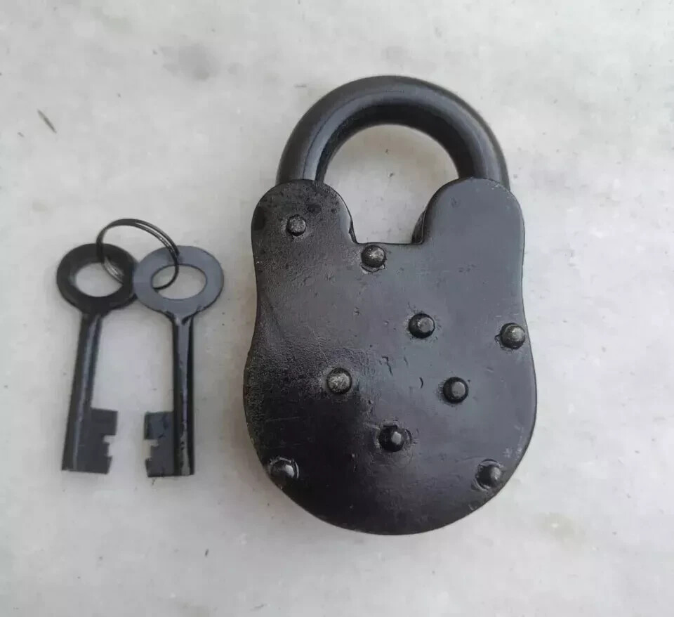 5" Padlock Key Set Lock HUGE Blacksmith Gunsmith padlock