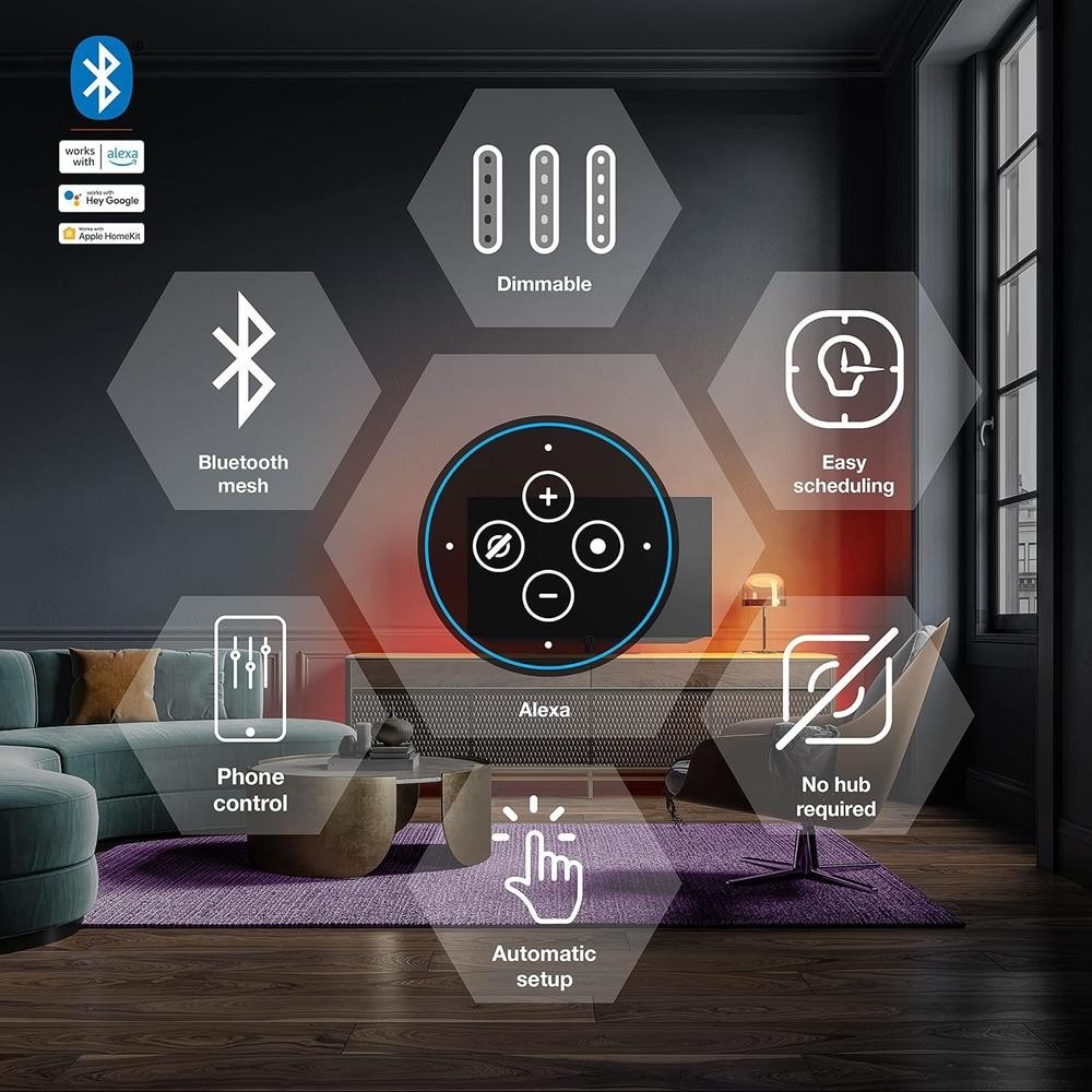 Sylvania Smart 2ft Bluetooth Mesh Indoor LED Flex Light Strip Starter Kit