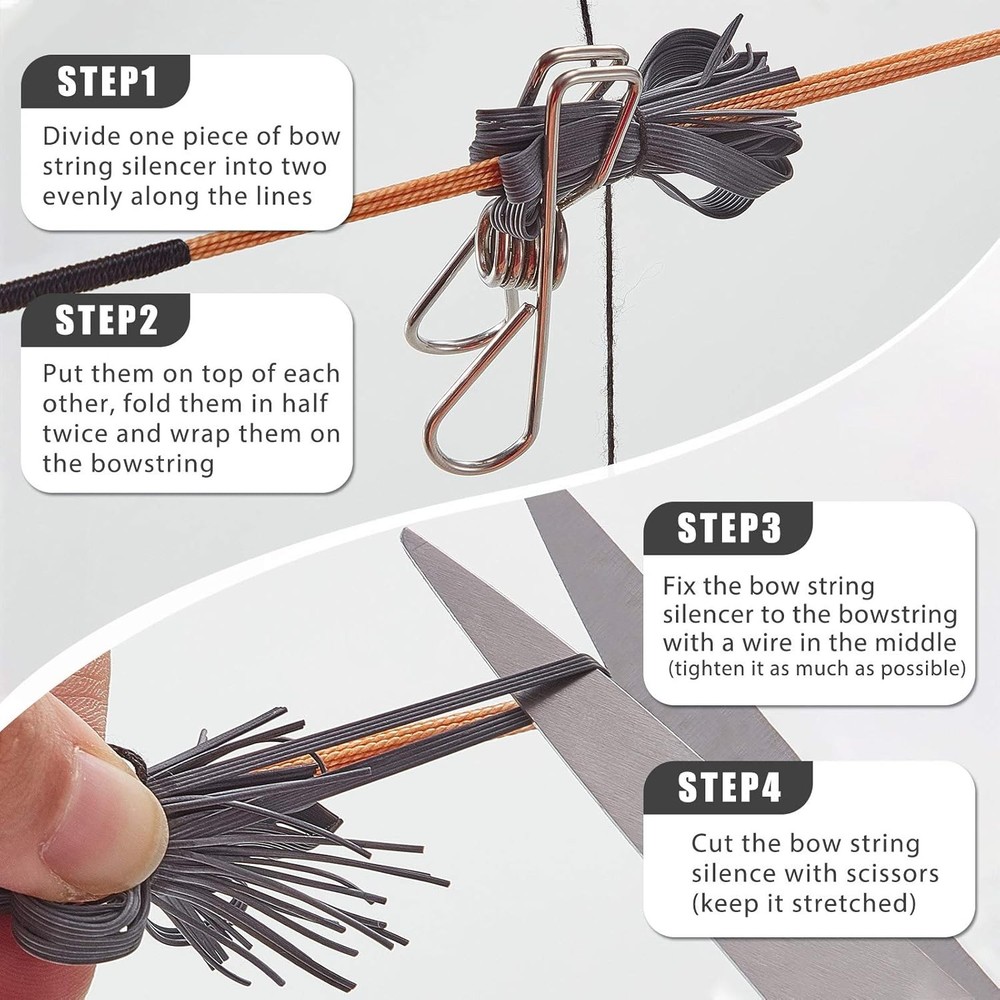 Skylety 4 Pieces Bow String Silencer Dampeners Noise Recurve String...