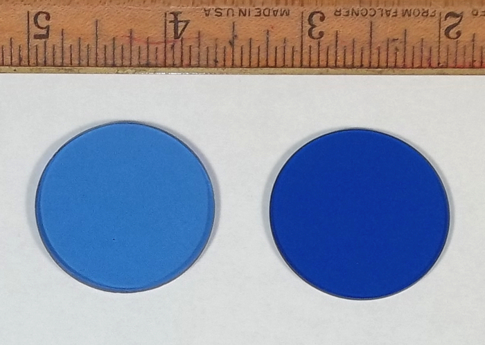 Two Vintage 32 mm Blue Microscope Filters