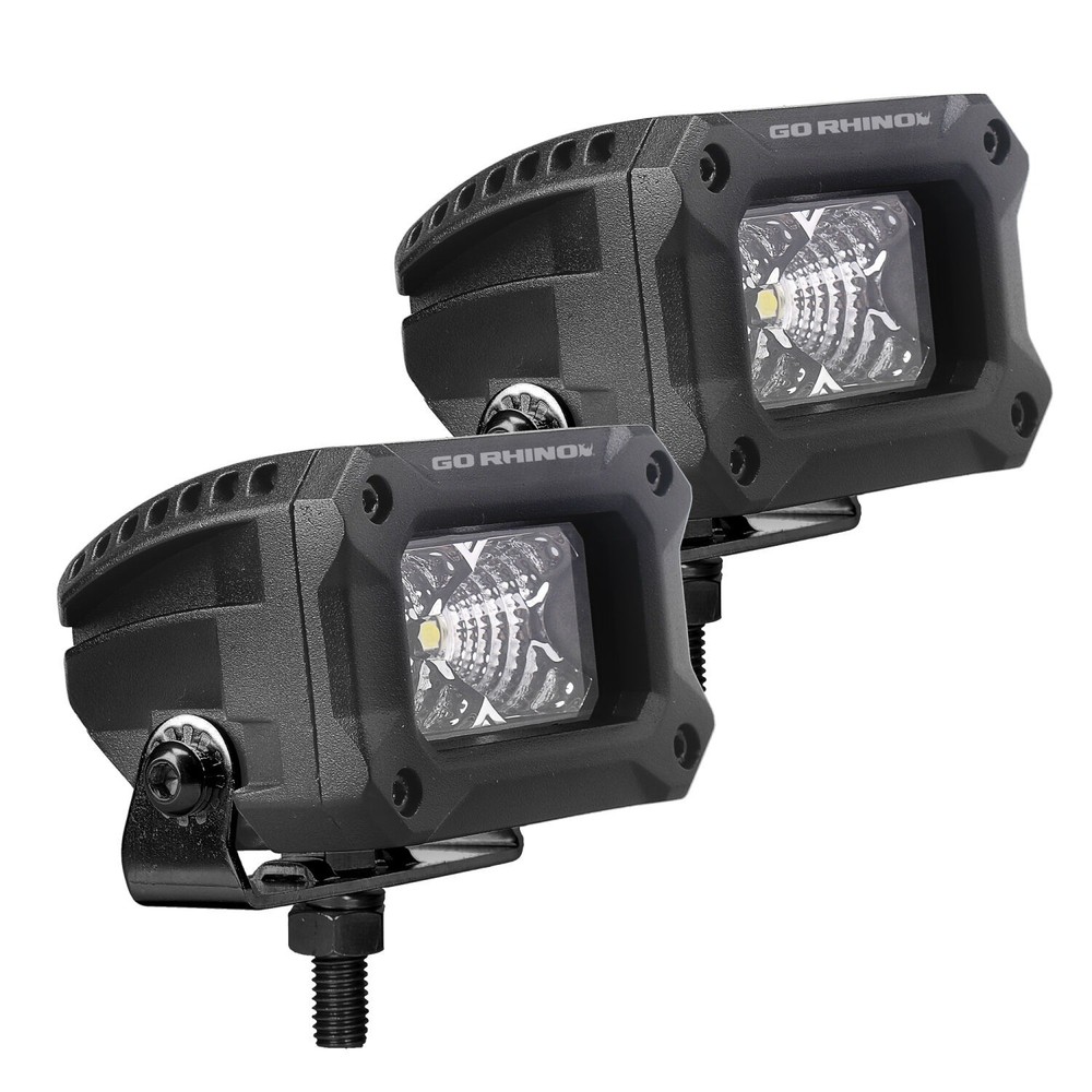 Go Rhino 751003023FBS Bright Series 3x2 Rectangular LED Flood Lights (Pair)