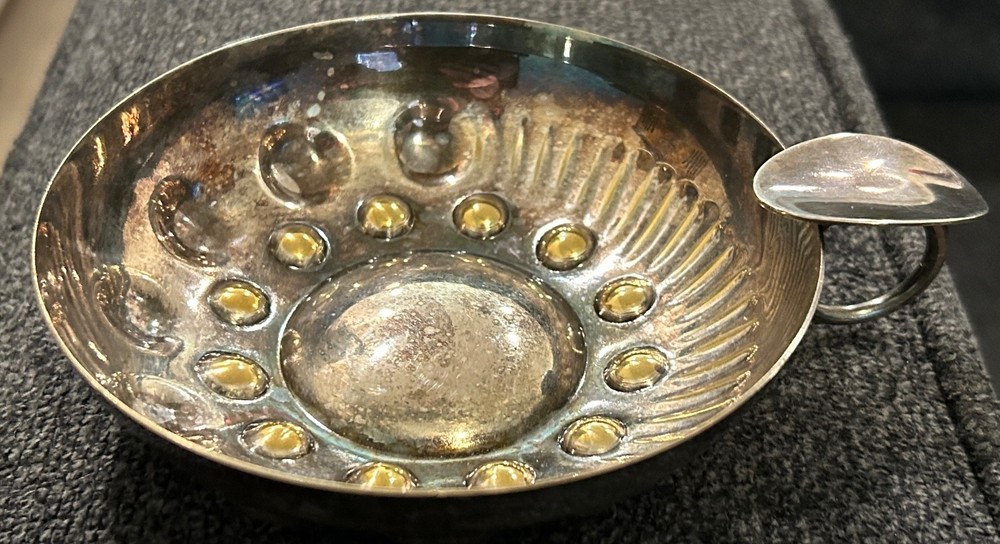 vintage deUberti Italian silver plated tastevin