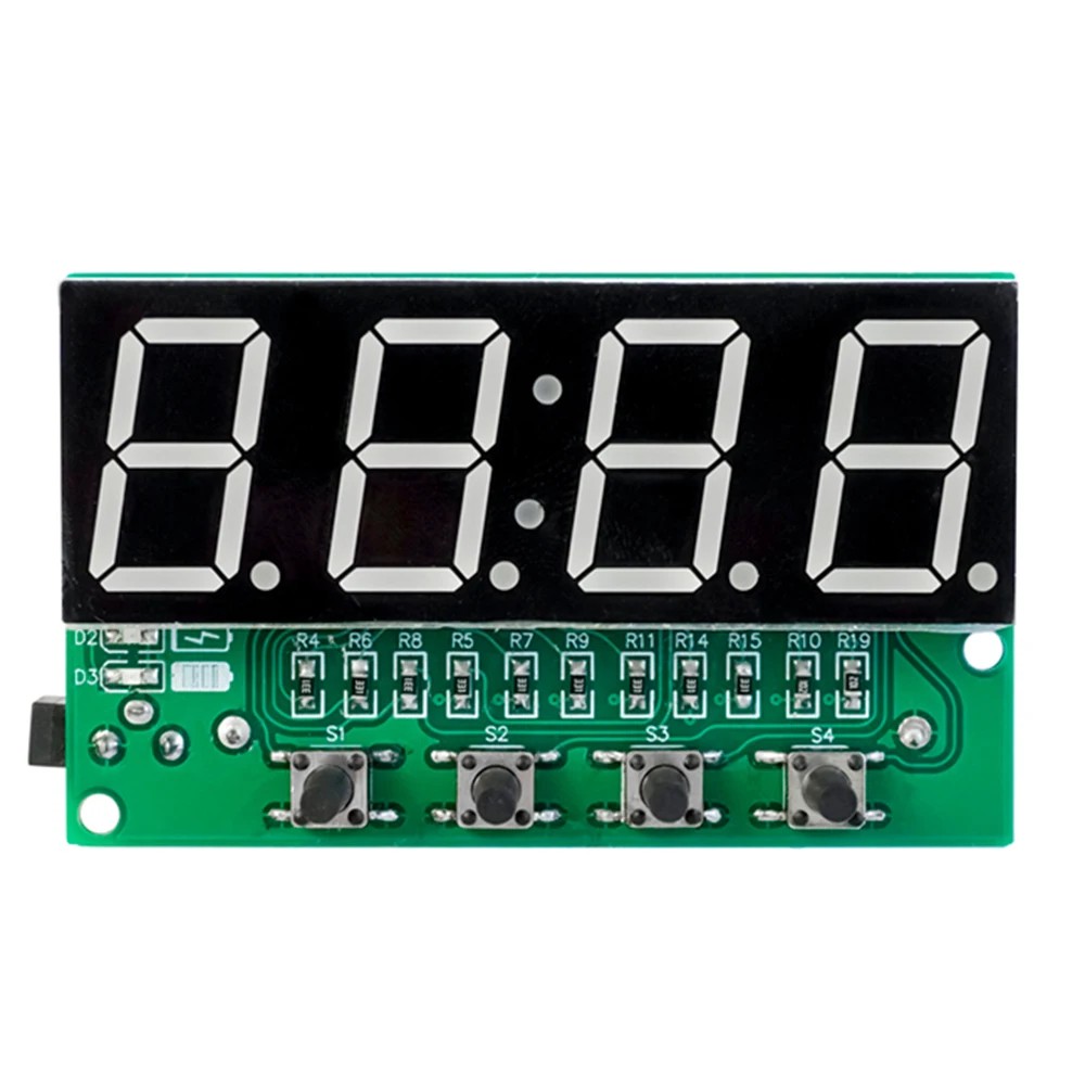 DIY Digital Clock Kit - 4 Display Modes, Dual Alarm, USB & Battery Powered