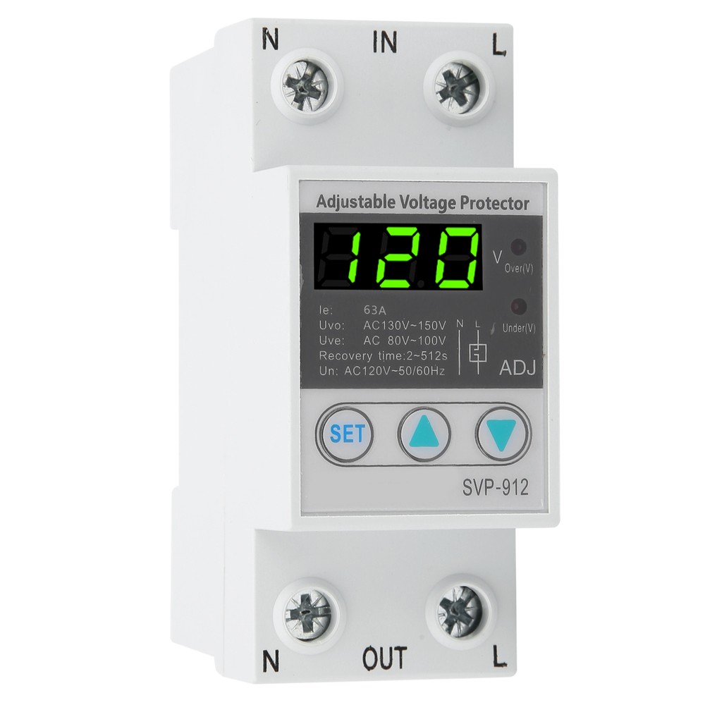 120VAC 63A Adjustable Self-Recovery Under Voltage Auto-Reset Protection Switch