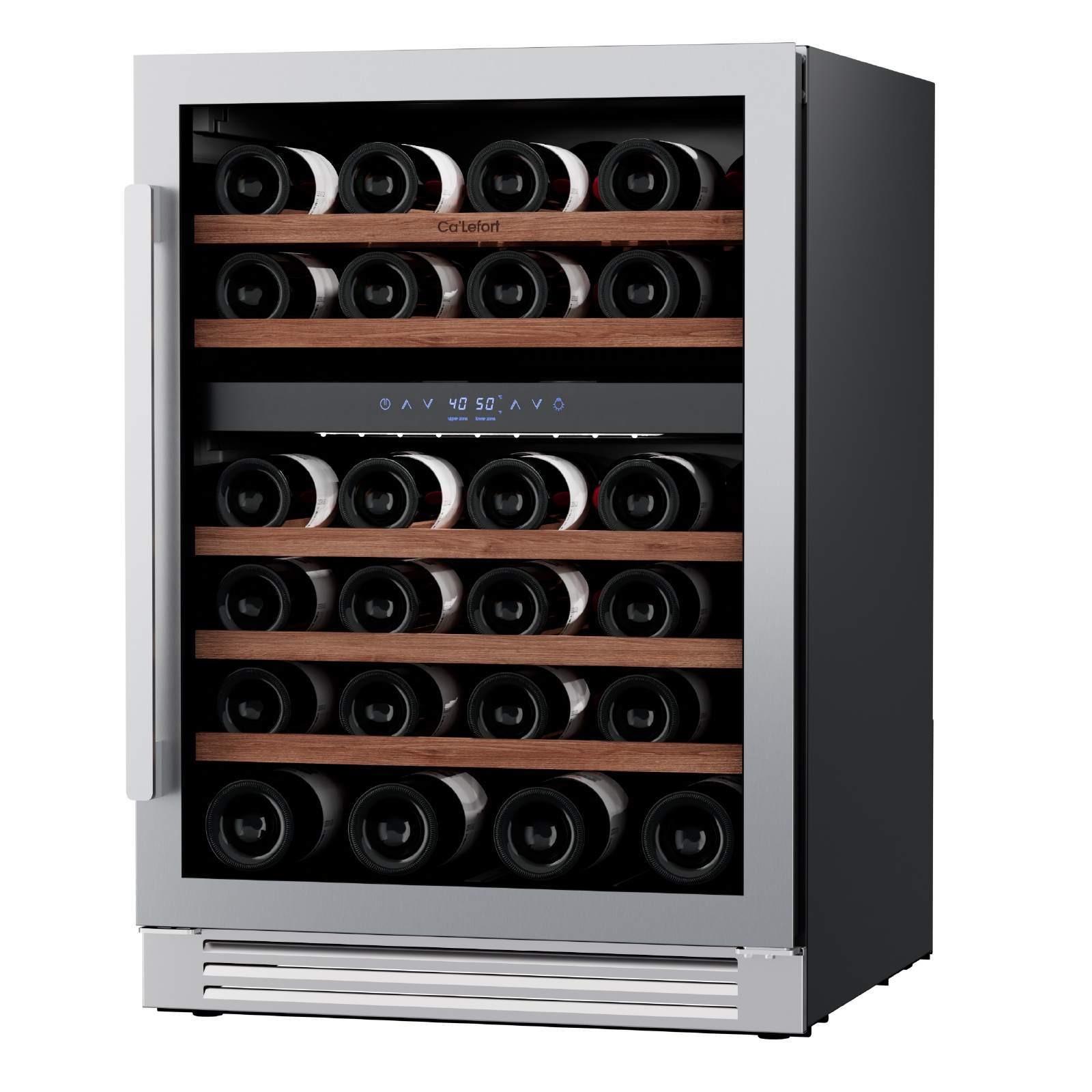 Ca'lefort 24" Wine Cooler Refrigerator 46 Bottles Dual Zone 40-65°F 3 LED Lights