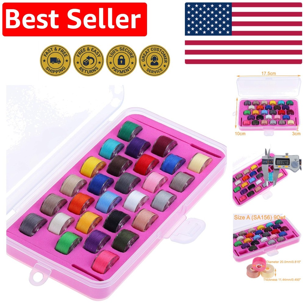 28 Assorted Color Prewound Bobbin Threads - 60S/2 Soft Feel Polyester
