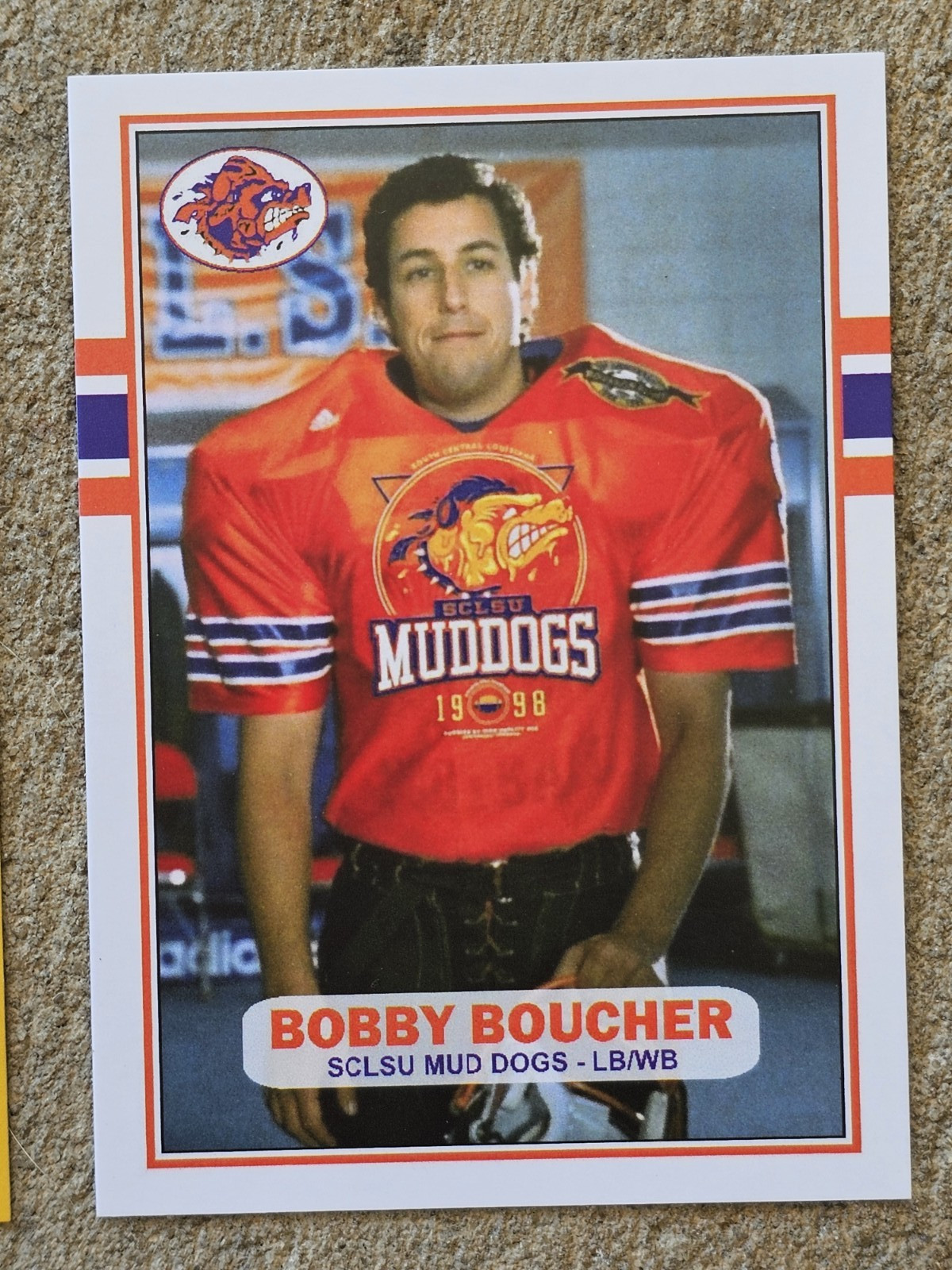 2x ADAM SANDLER CUSTOM TRADING CARDS (BOBBY BOUCHER WATERBOY & HAPPY GILMORE)
