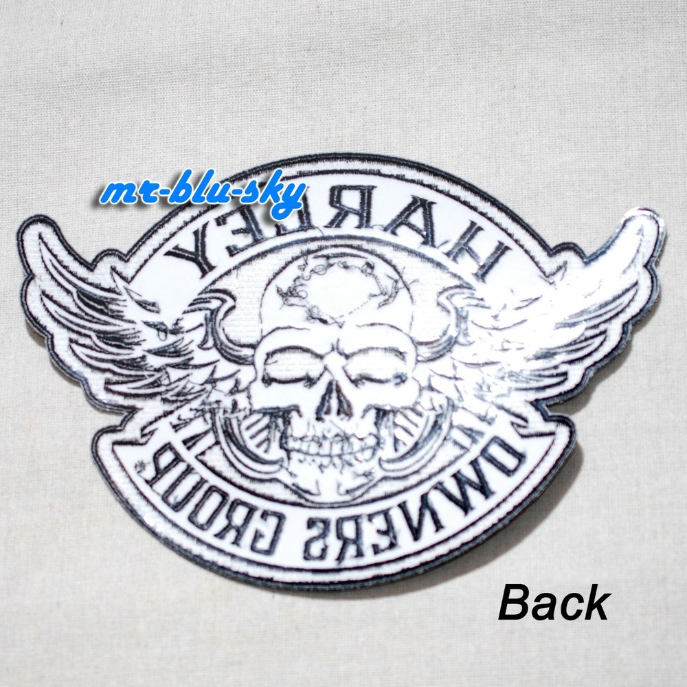 Small Reflective Winged Skull Patch ~ Harley Davidson Owners Group H.O.G.