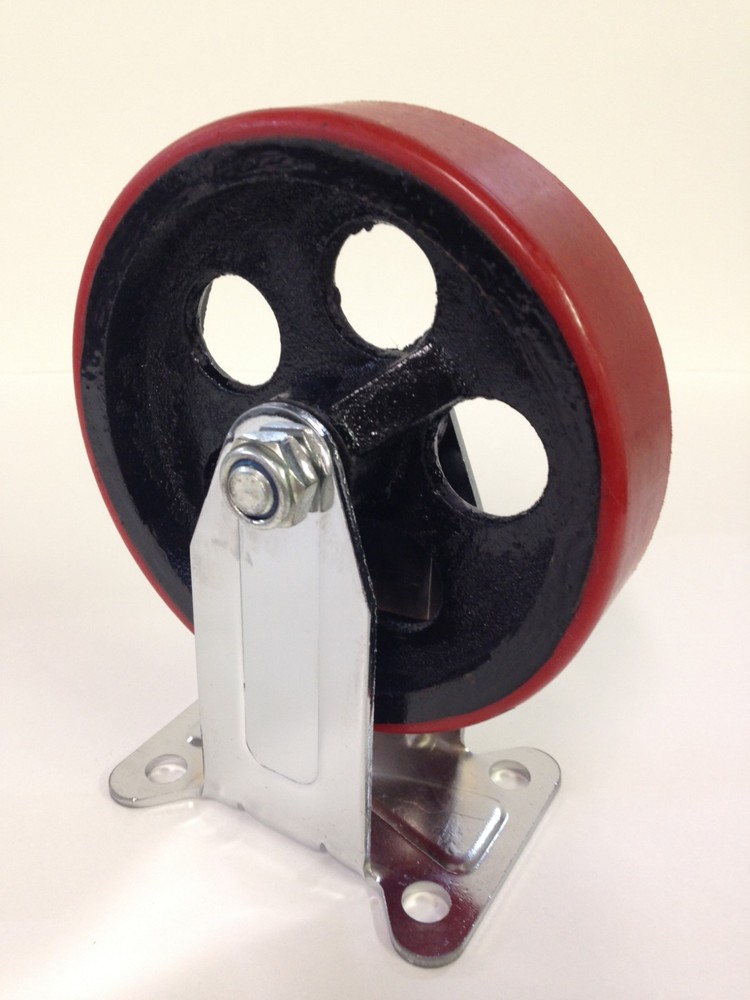 RIGID CASTER WITH 5″ X 1.25″ POLYURETHANE WHEEL