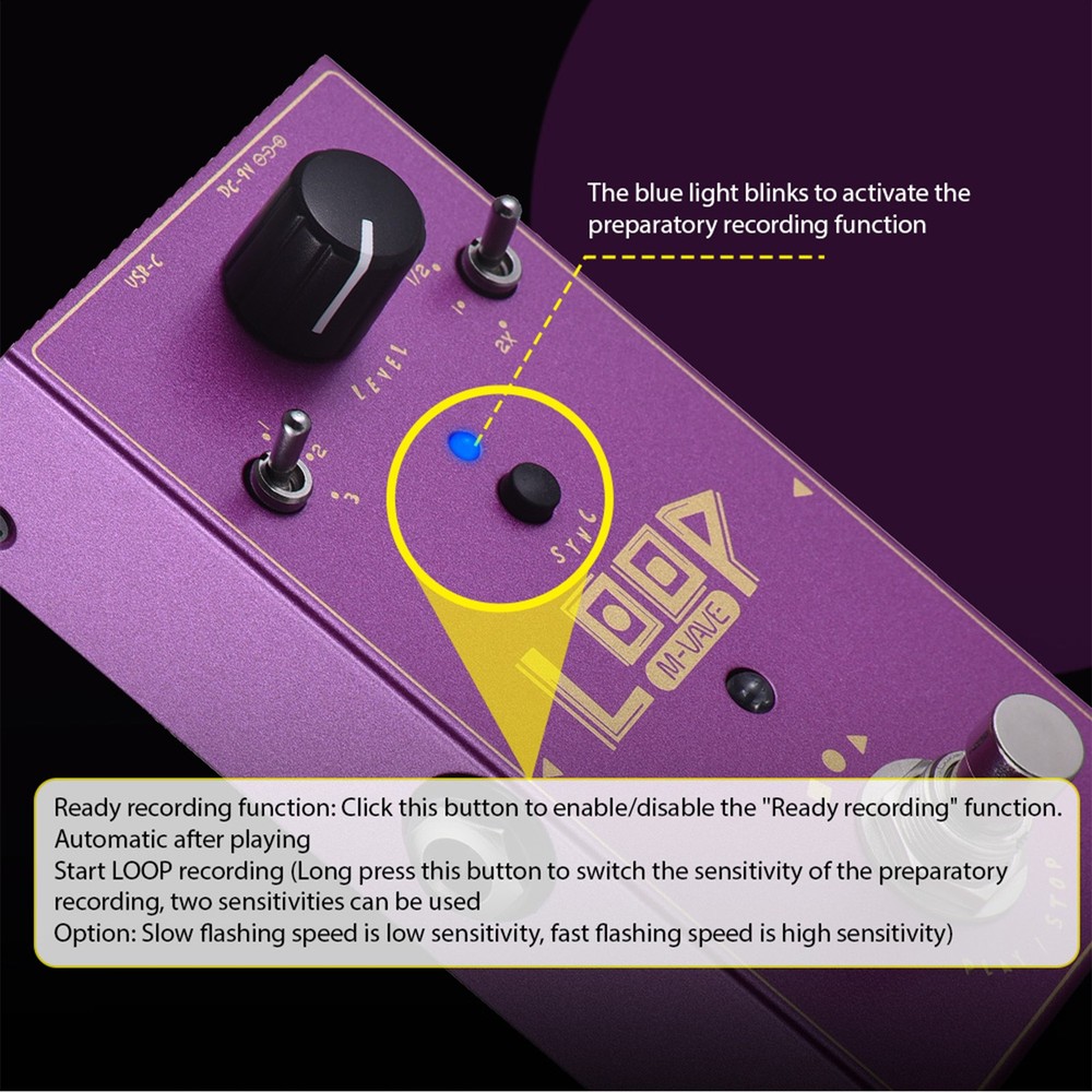 M-VAVE Guitar Loop Effector Loop Recording Effects Pedal Recording NTLH