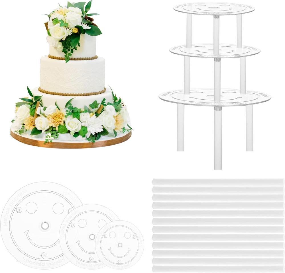 Cake Tier Stacking Kit Clear Cake Separator Plates Cake Dowels