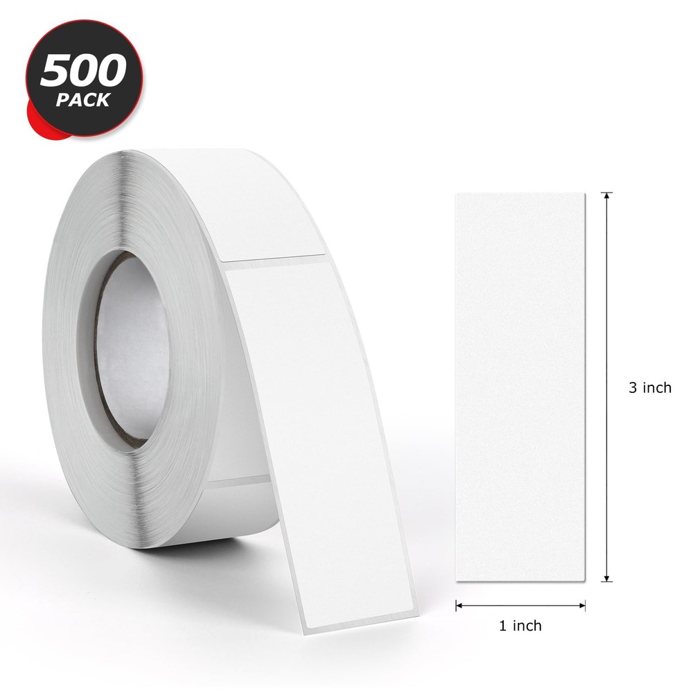 White Rectangle Stickers 3 x 1 Inch Color Coding Labels 3 x 1 Inch,