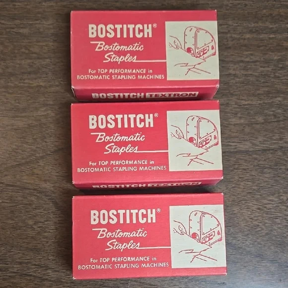 Bostitch Bostomatic Staples 3 Boxes Vintage